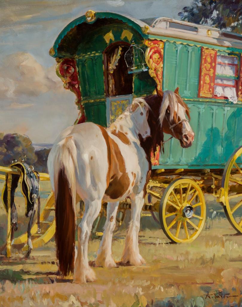“Caravan to Appleby Fair,” by Andre Pater 